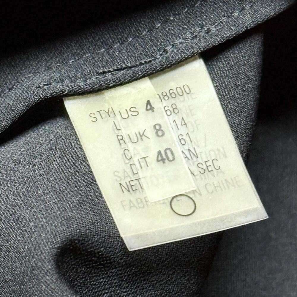 new ELIE TAHARI black silk stretch ruched sleeve faux wrap Tera cocktail dress - Picture 9 of 10